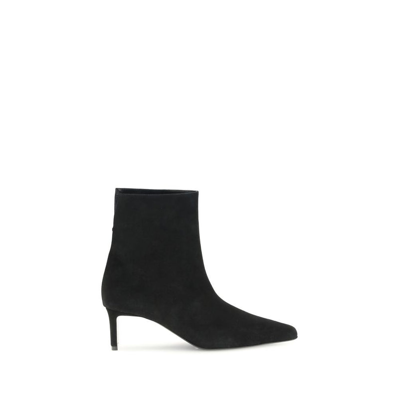 Khaite Black Calf Leather Bos Taurus Ankle Boots