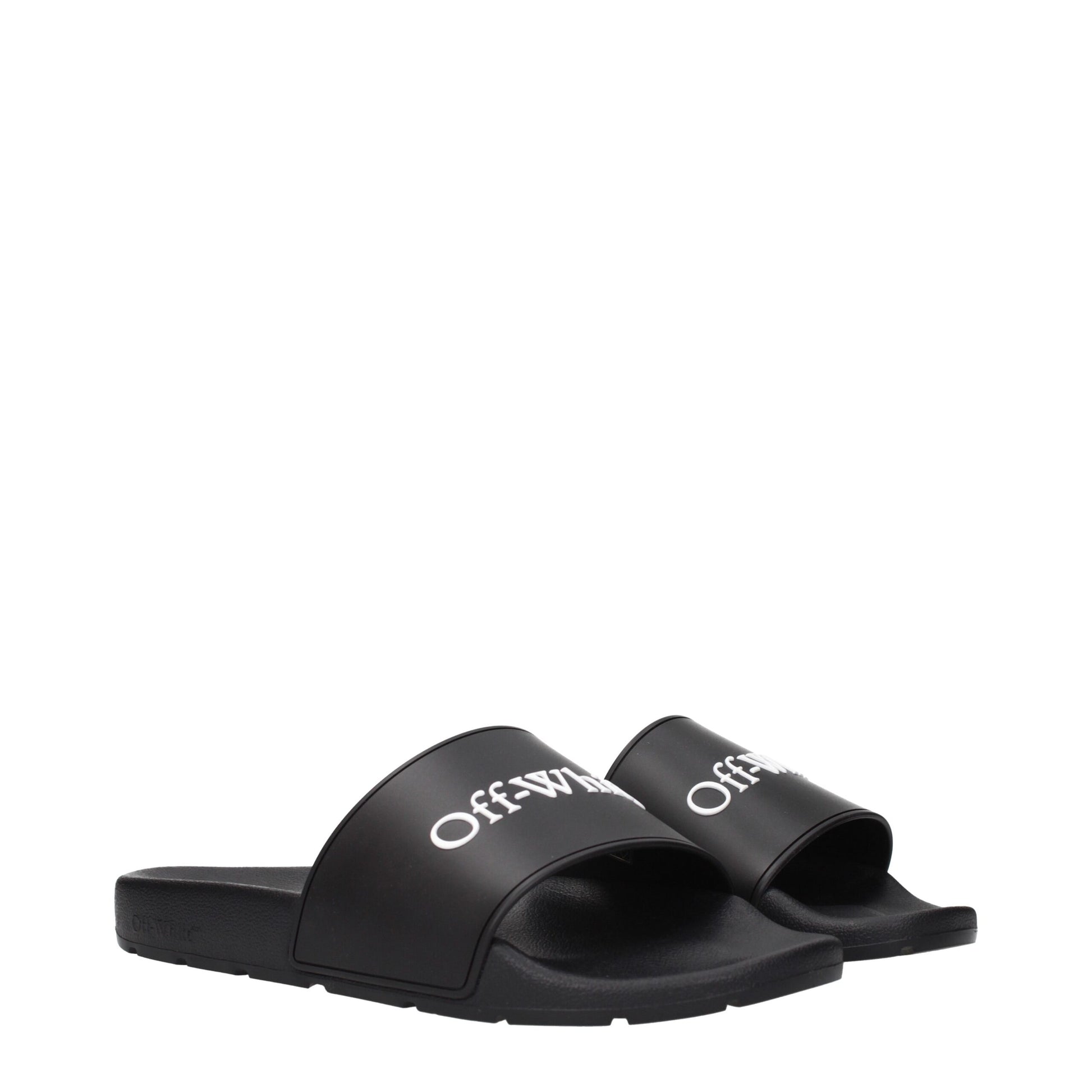 Off-White Black Cotton Slippers - ClickThatClicks 