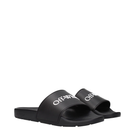 Off-White Black Cotton Slippers - ClickThatClicks 