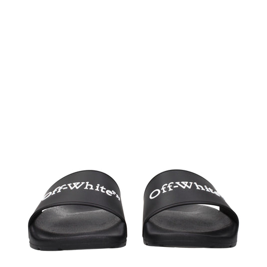 Off-White Black Cotton Slippers - ClickThatClicks 