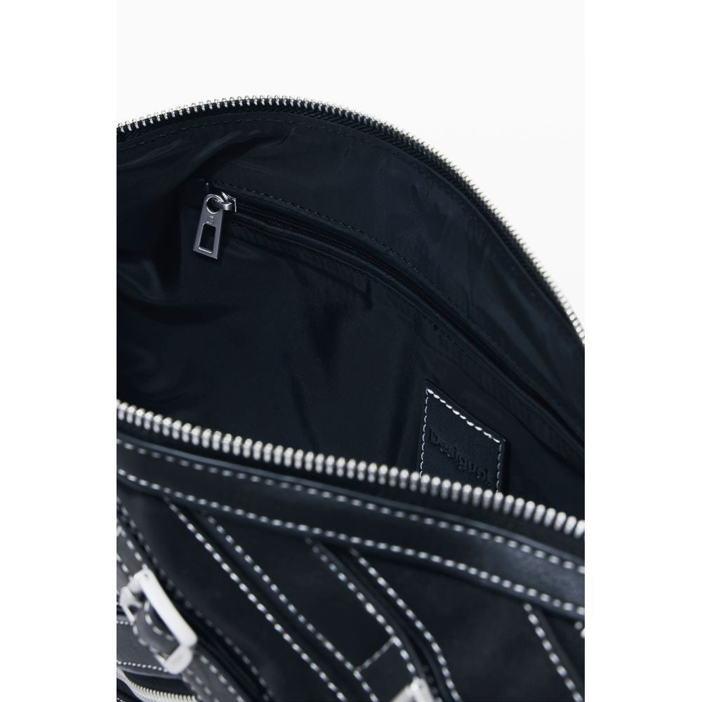 Desigual Nero Poliuretano Women Shoulder Bag - ClickThatClicks 