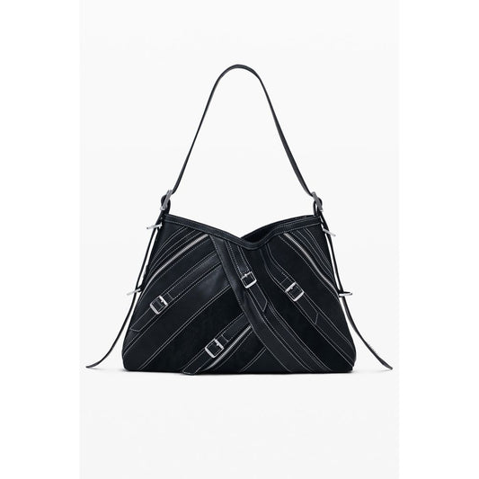Desigual Nero Polyurethane Women Shoulder Bag - ClickThatClicks 
