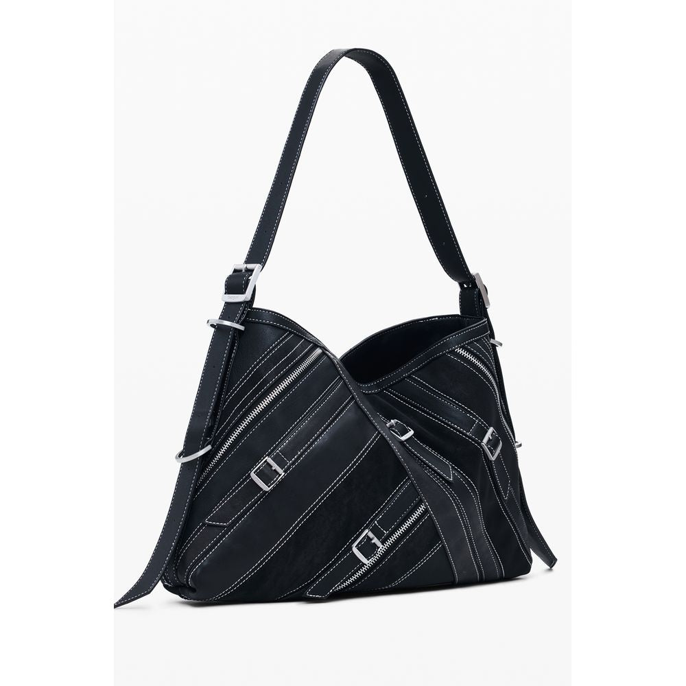 Desigual Nero Polyurethane Women Shoulder Bag - ClickThatClicks 