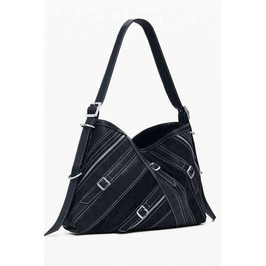 Desigual Nero Polyurethane Women Shoulder Bag - ClickThatClicks 