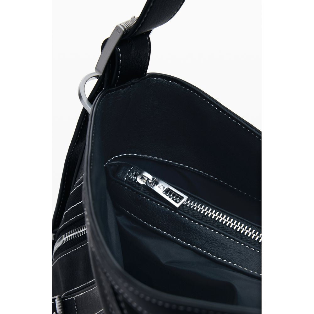 Desigual Nero Polyurethane Women Shoulder Bag - ClickThatClicks 