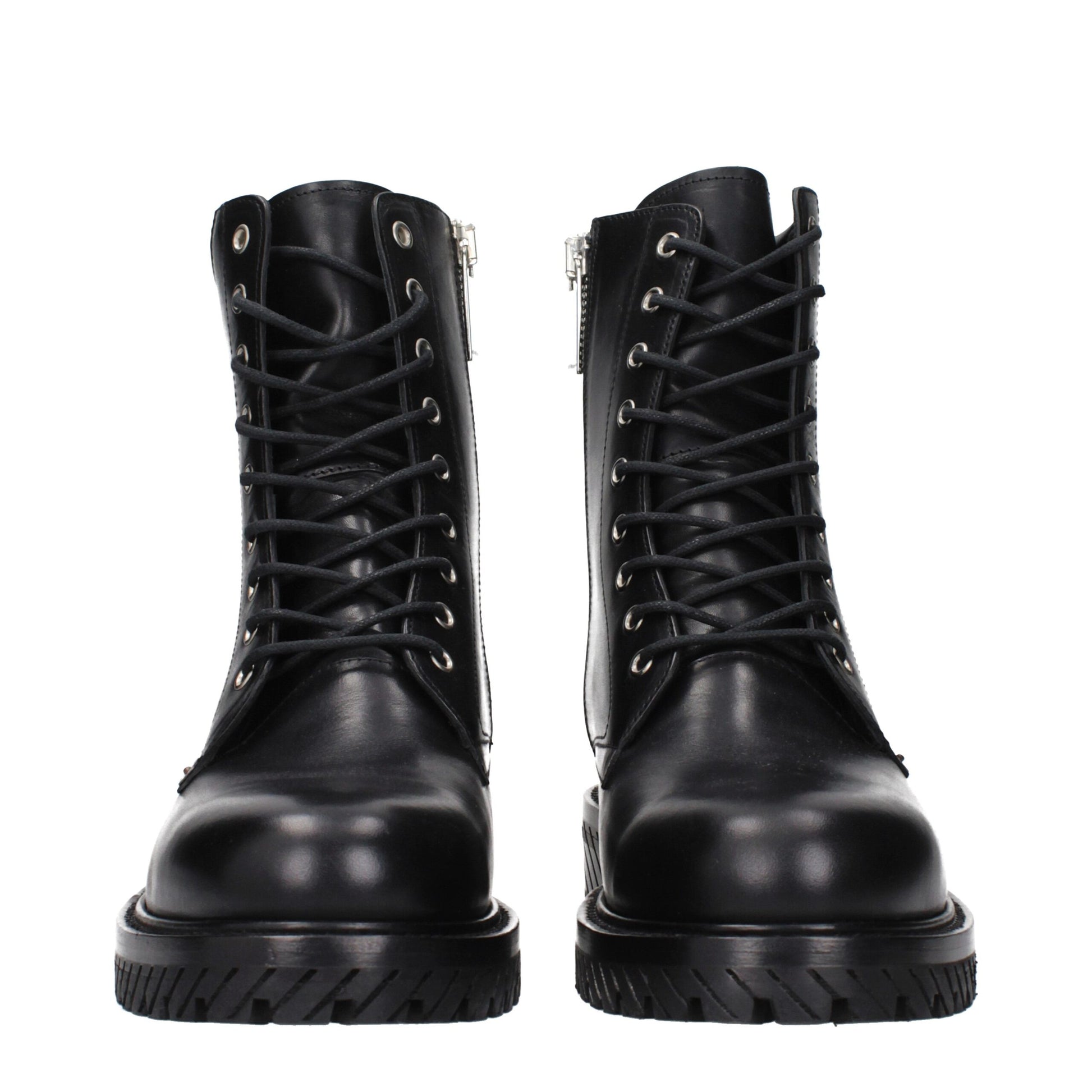 Off-White Black Leather Ankle Boots - ClickThatClicks 