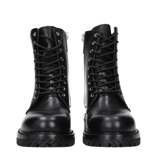 Off-White Black Leather Ankle Boots - ClickThatClicks 