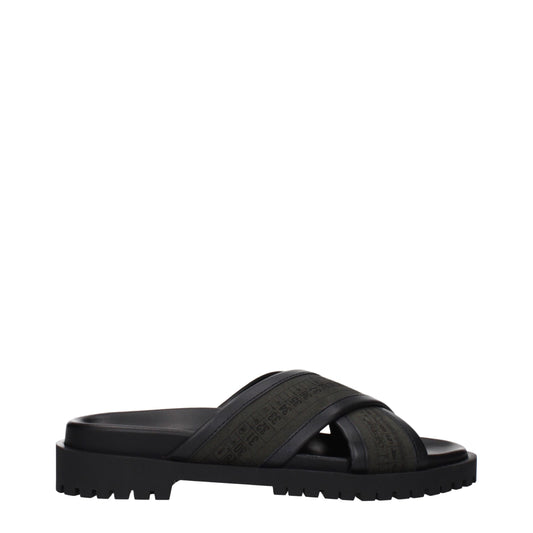 Off-White Green Fabric Flat Sandals - ClickThatClicks 
