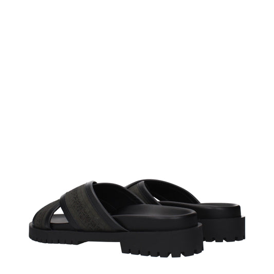 Off-White Green Fabric Flat Sandals - ClickThatClicks 