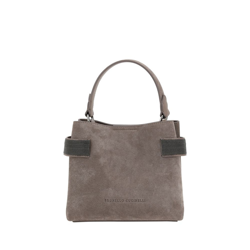 Brunello Cucinelli Brown Calf Leather Bos Taurus Shoulder Bag