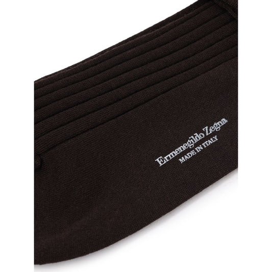 ZEGNA Brown Wool Socks - ClickThatClicks 