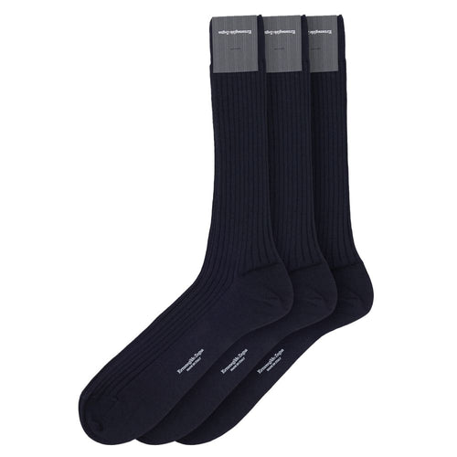 ZEGNA Navy Blue Wool Socks - ClickThatClicks 