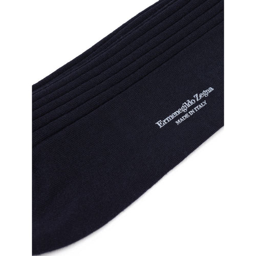 ZEGNA Navy Blue Wool Socks - ClickThatClicks 