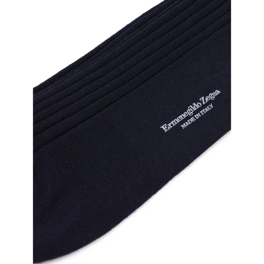 ZEGNA Navy Blue Wool Socks - ClickThatClicks 