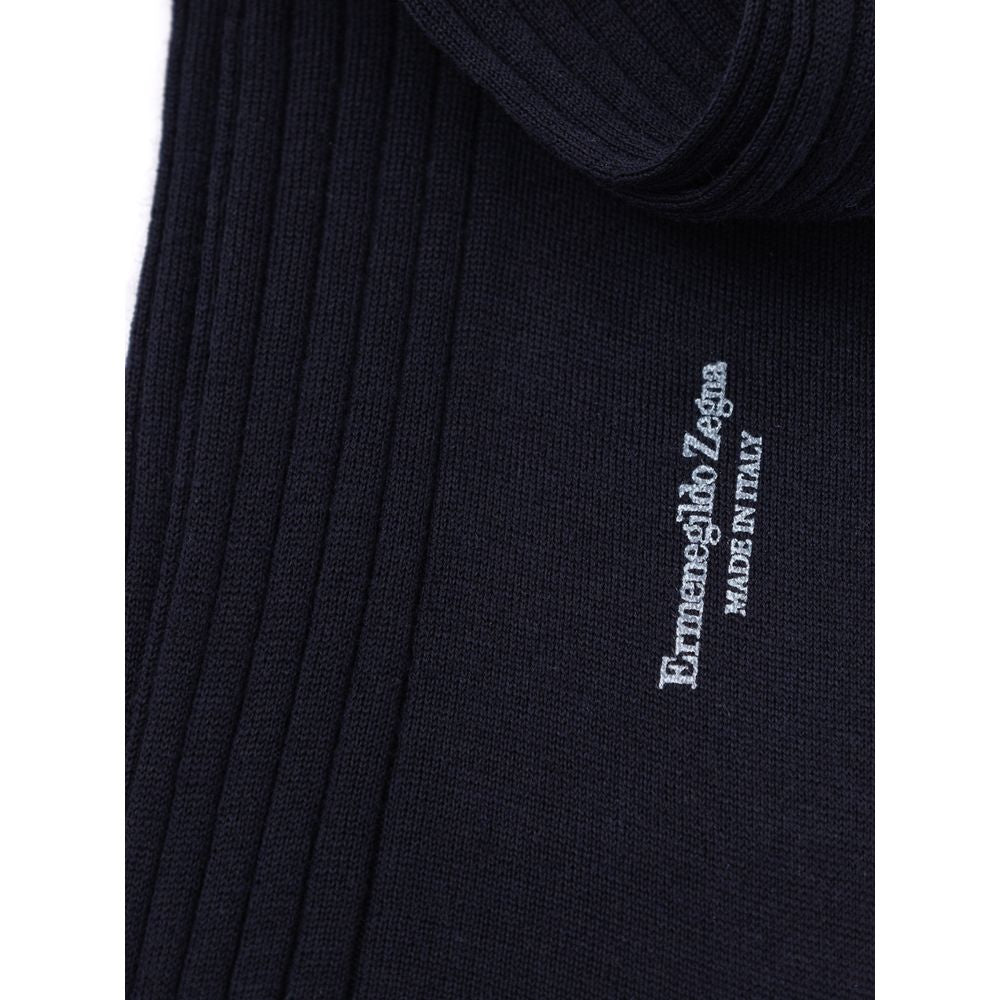 ZEGNA Navy Blue Wool Socks - ClickThatClicks 