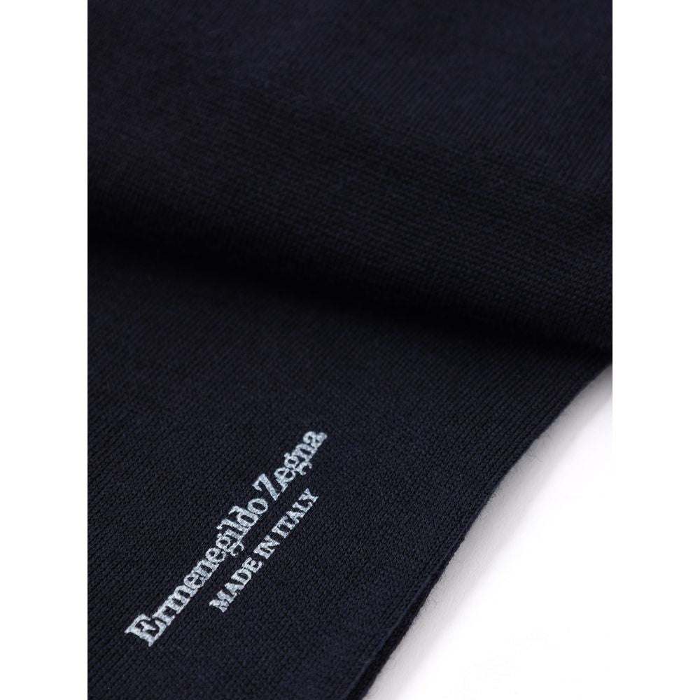 ZEGNA Navy Blue Wool Socks - ClickThatClicks 