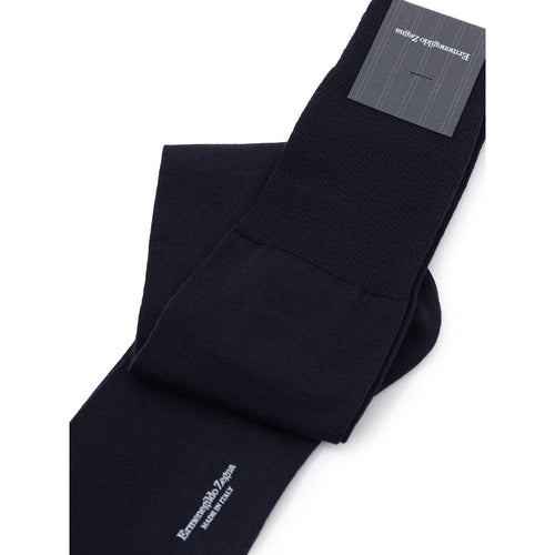 ZEGNA Navy Blue Wool Socks - ClickThatClicks 
