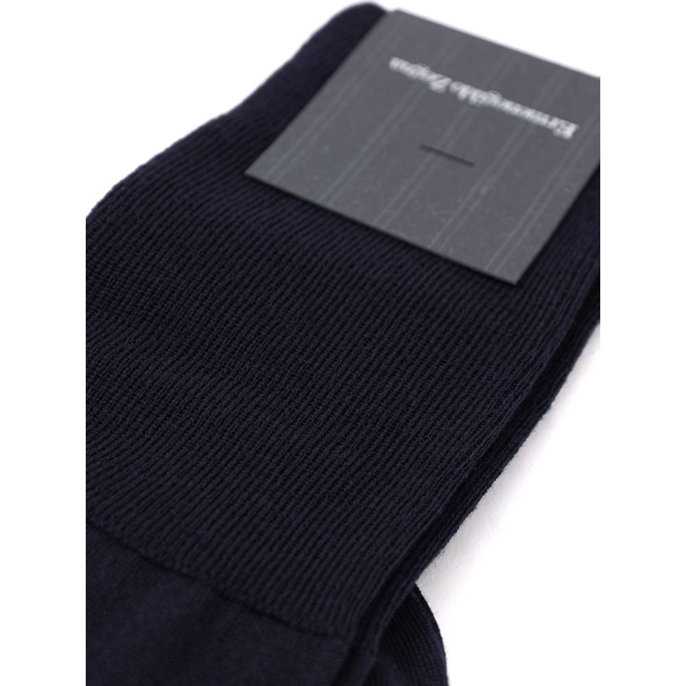 ZEGNA Blue Wool Socks - ClickThatClicks 