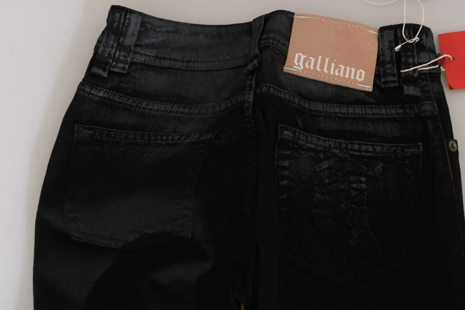 John Galliano Black Washed High Waist Flared Denim Casual Pants Jeans - ClickThatClicks 