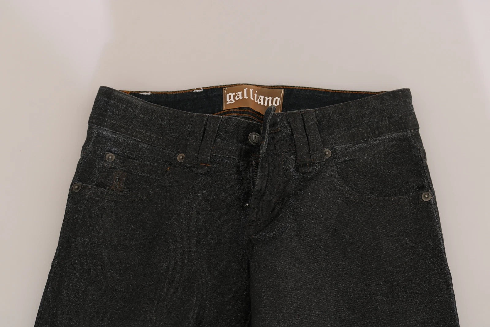 John Galliano Black Washed Low Waist Regular Leg Denim Pants - ClickThatClicks 