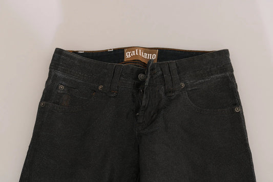 John Galliano Black Washed Low Waist Regular Leg Denim Pants - ClickThatClicks 