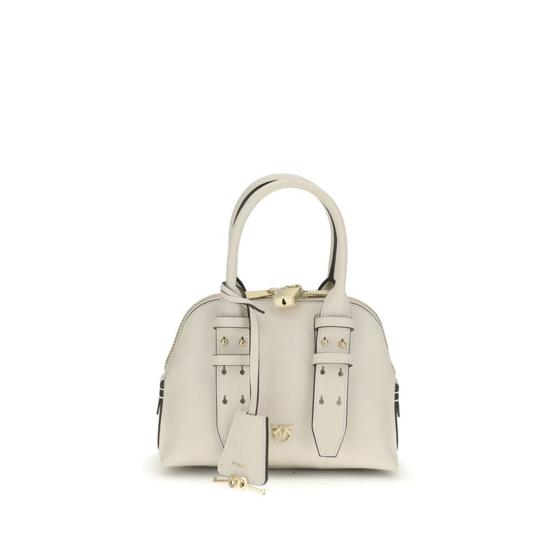 PINKO White Calf Leather Bos Taurus Handbag