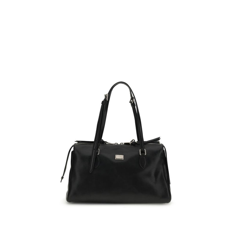 Dolce & Gabbana Black Calf Leather Bos Taurus Shoulder Bag