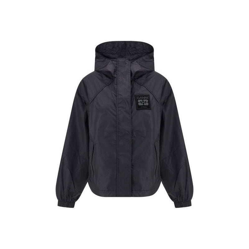 Ganni Black Nylon Shell Jacket
