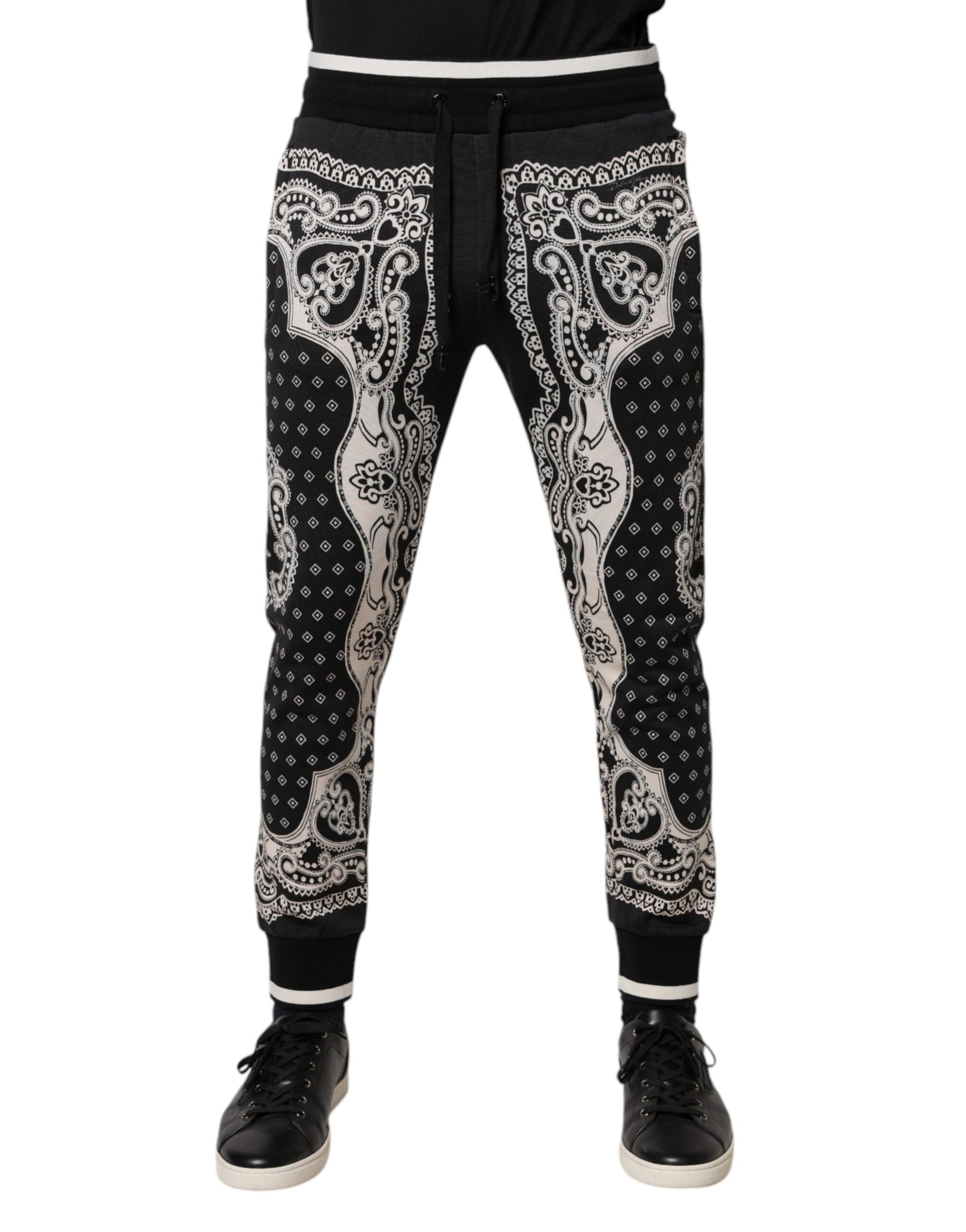 Dolce & Gabbana Black Cotton Bandana Jogger Sweatpants Pants - ClickThatClicks 