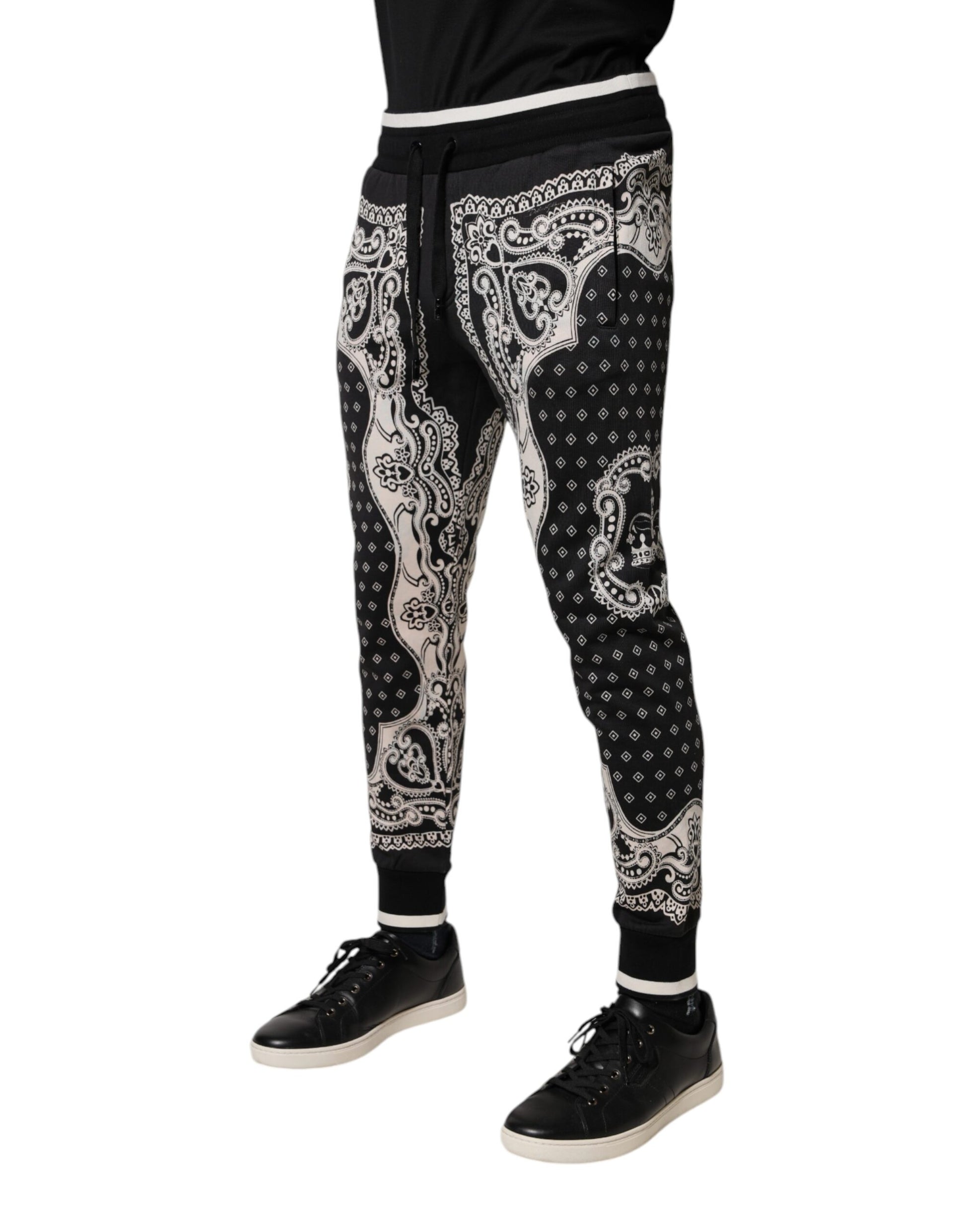 Dolce & Gabbana Black Cotton Bandana Jogger Sweatpants Pants - ClickThatClicks 
