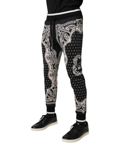 Dolce & Gabbana Black Cotton Bandana Jogger Sweatpants Pants - ClickThatClicks 