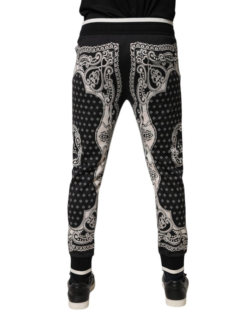 Dolce & Gabbana Black Cotton Bandana Jogger Sweatpants Pants - ClickThatClicks 
