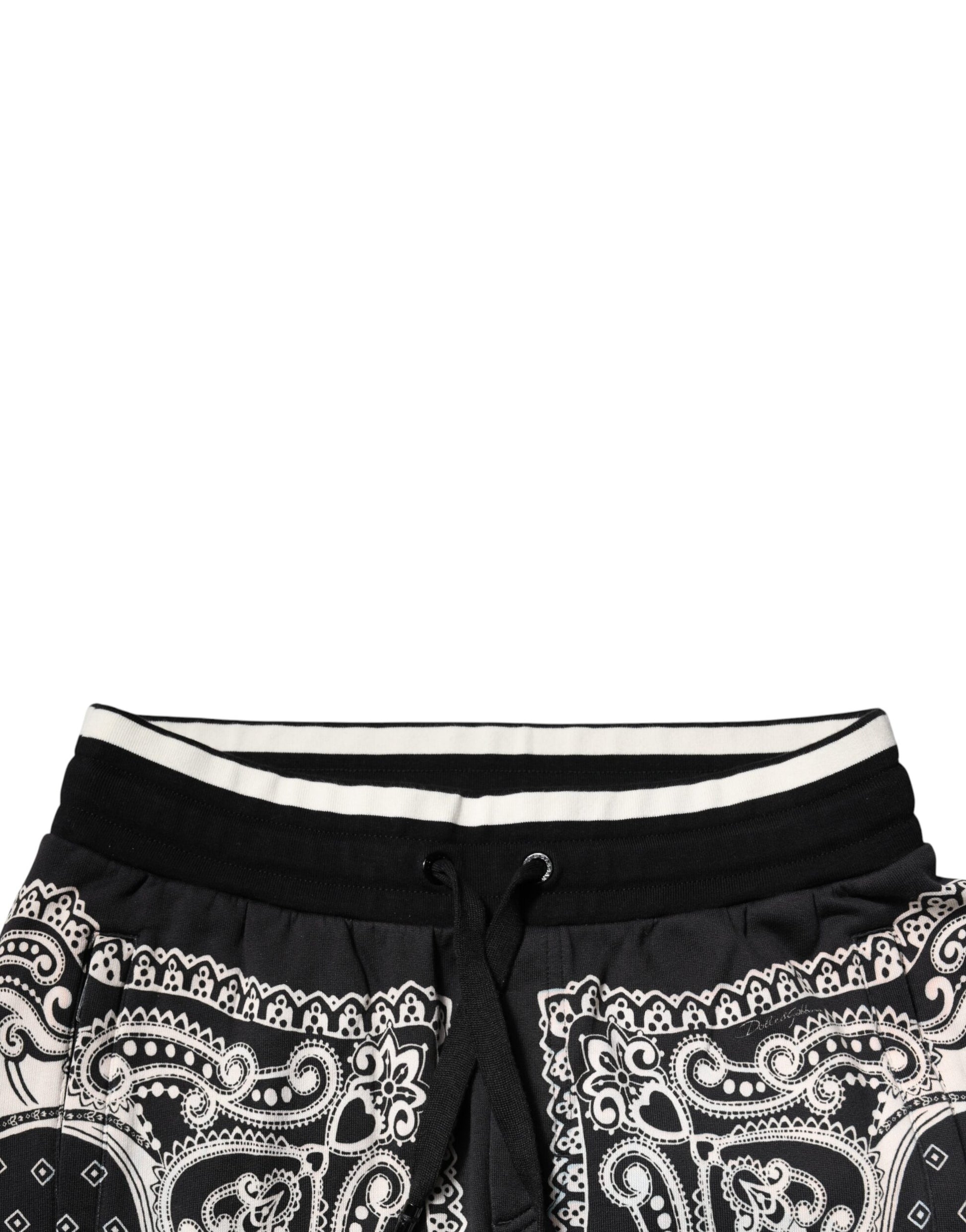 Dolce & Gabbana Black Cotton Bandana Jogger Sweatpants Pants - ClickThatClicks 
