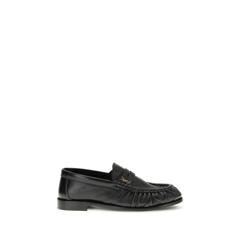 Saint Laurent Black Lamb Ovis Aries Aries Slip-On Loafers