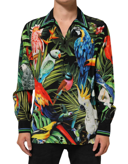 Dolce & Gabbana Multicolor Parrot Print Lounge Casual Shirt - ClickThatClicks 