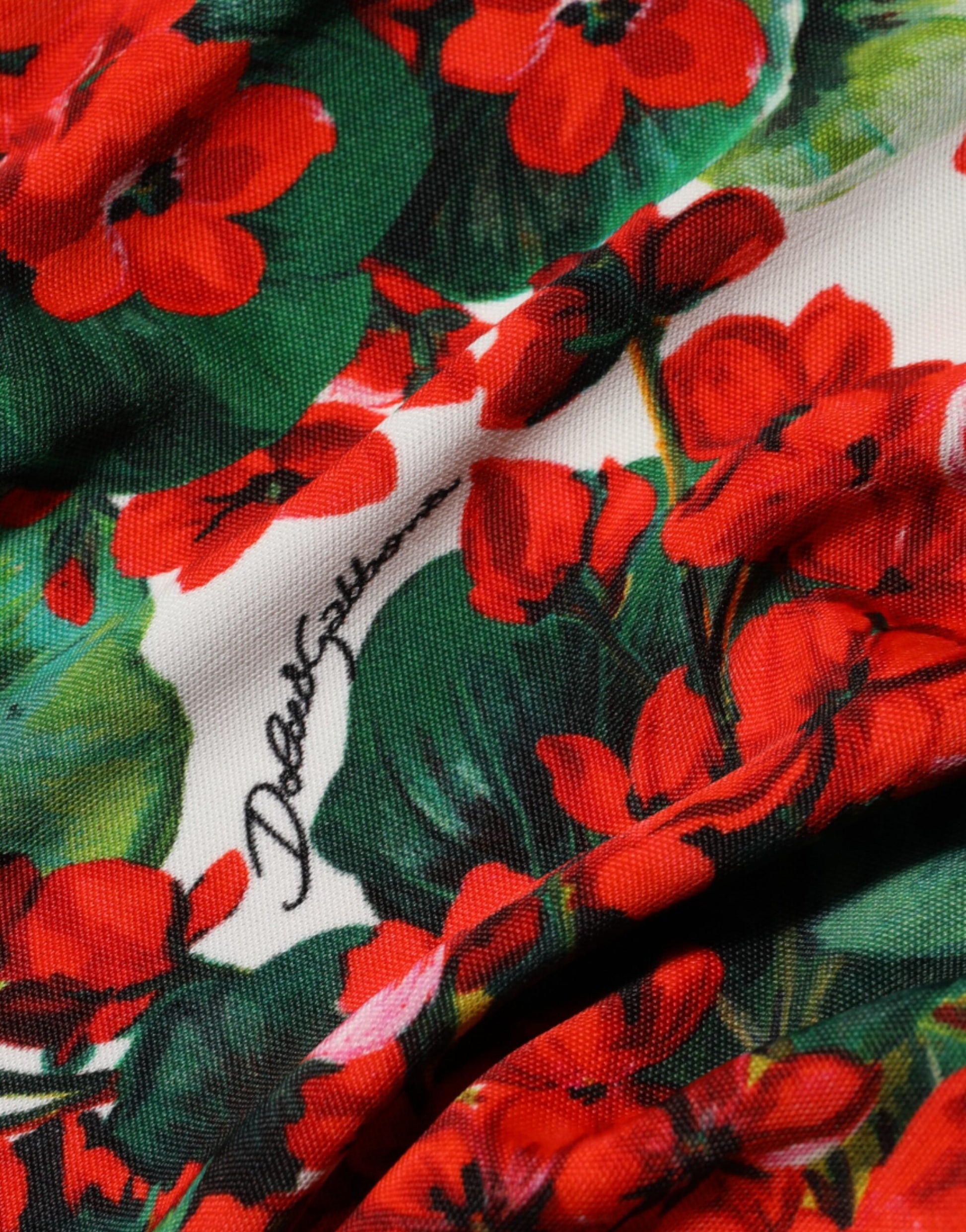 Dolce & Gabbana Multicolor Floral Short Portofino Dress - ClickThatClicks 