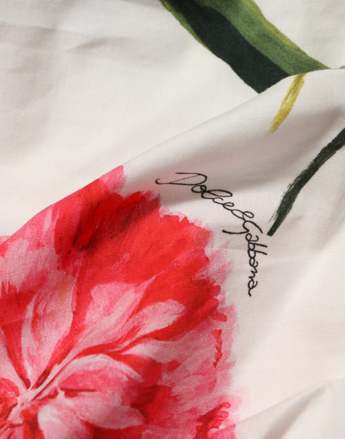 Dolce & Gabbana White Floral One Shoulder Sheath Dress - ClickThatClicks 
