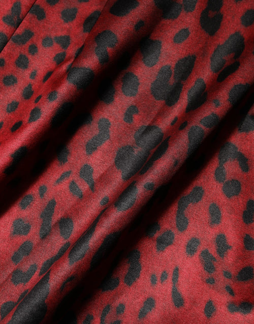 Dolce & Gabbana Red Leopard Sheath Long Sleeves Dress - ClickThatClicks 