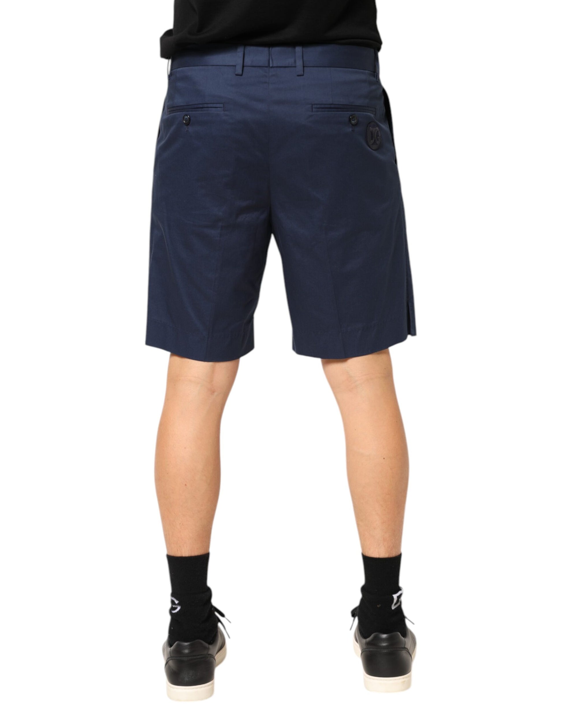 Dolce & Gabbana Blue Cotton Stretch Mid Waist Bermuda Shorts - ClickThatClicks 