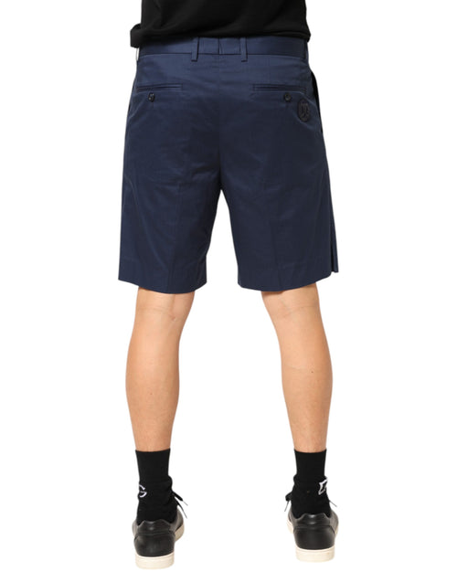Dolce & Gabbana Blue Cotton Stretch Mid Waist Bermuda Shorts - ClickThatClicks 