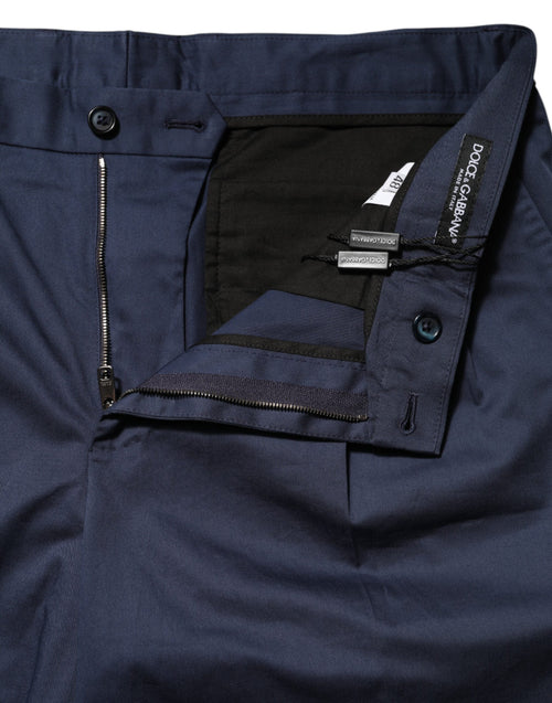 Dolce & Gabbana Blue Cotton Stretch Mid Waist Bermuda Shorts - ClickThatClicks 