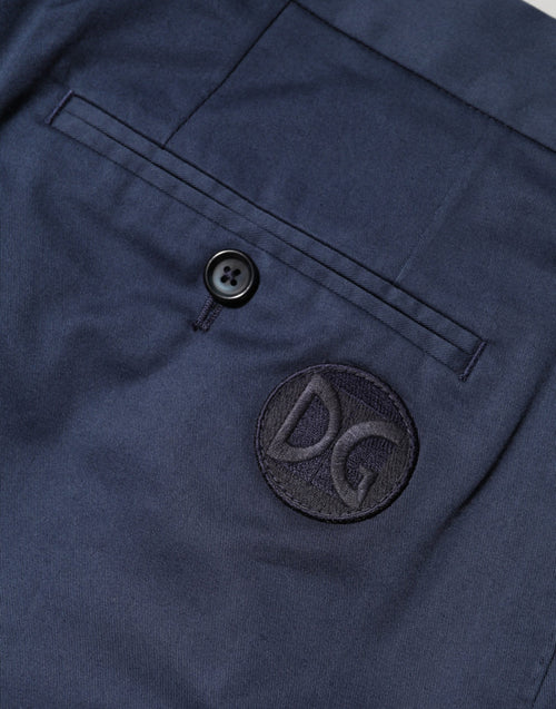 Dolce & Gabbana Blue Cotton Stretch Mid Waist Bermuda Shorts - ClickThatClicks 
