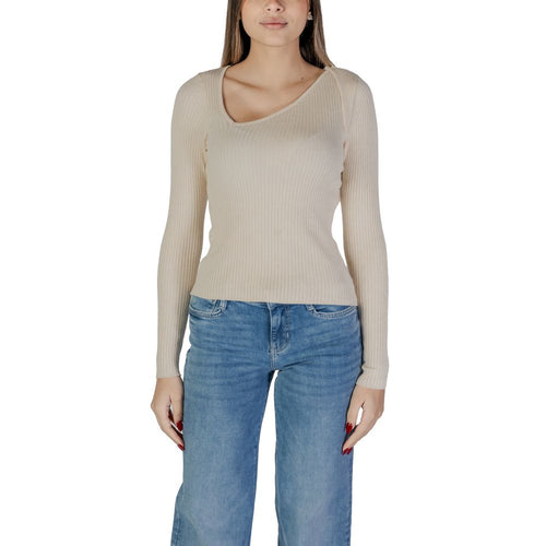 Vila Clothes Beige Viscose Sweatshirt - ClickThatClicks 