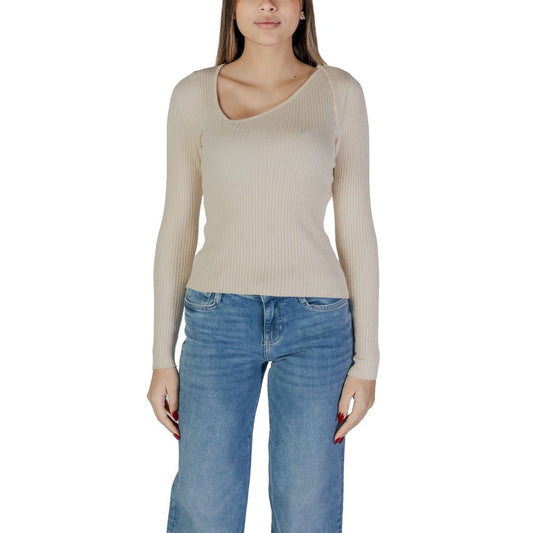 Vila Clothes Beige Viscose Sweatshirt - ClickThatClicks 
