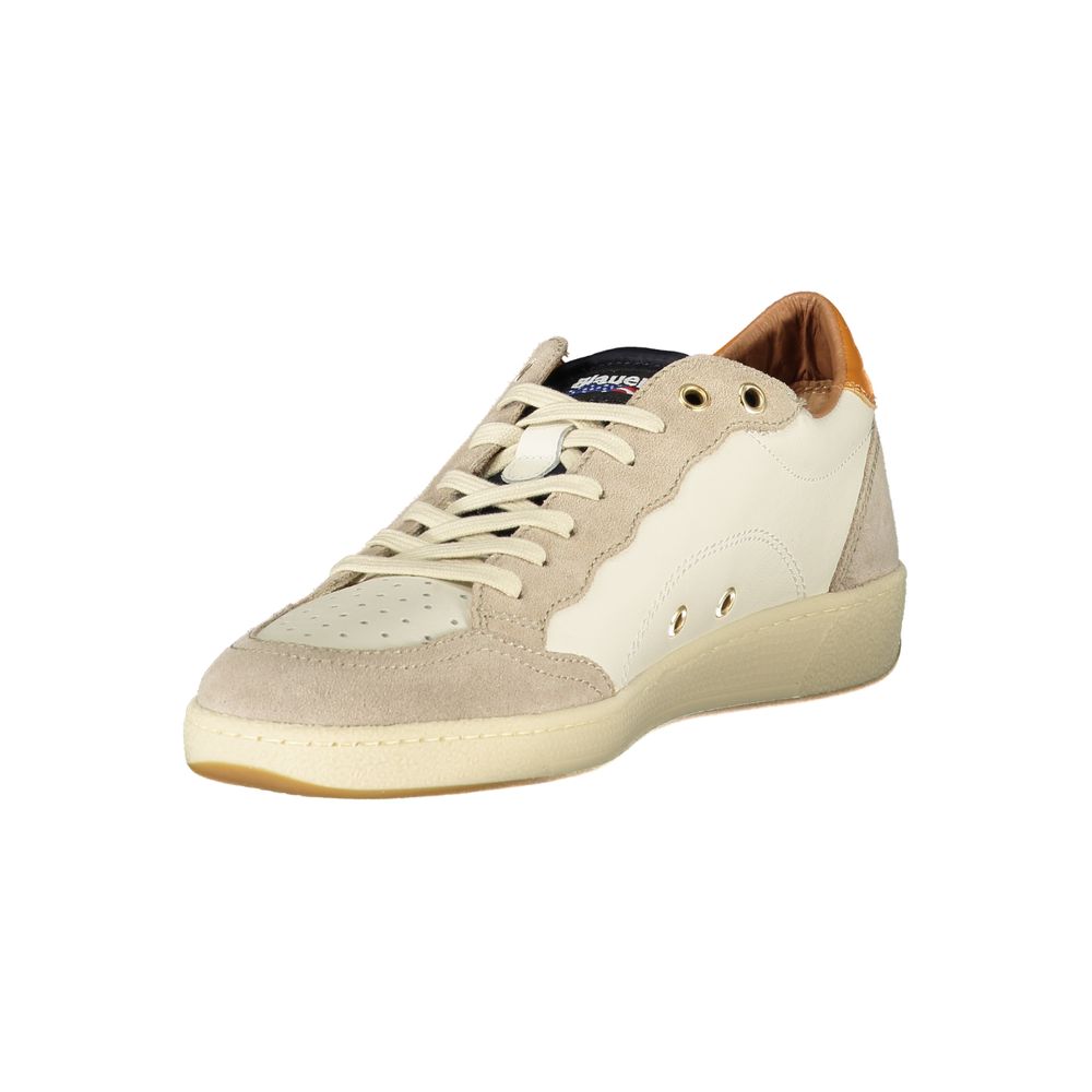 Blauer White Leather Men Sneaker - ClickThatClicks 
