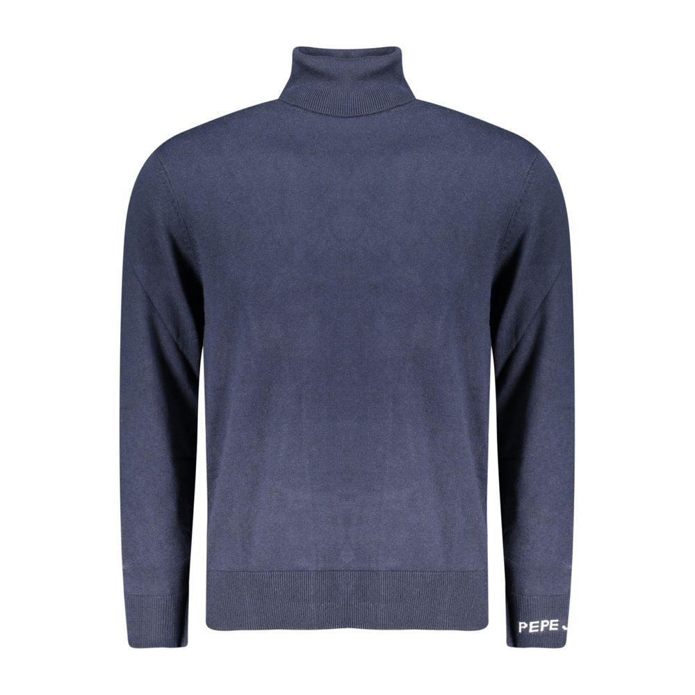 Pepe Jeans Blue Cotton Men Sweater Turtleneck - ClickThatClicks 