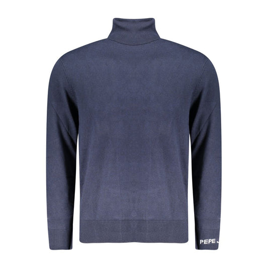 Pepe Jeans Blue Cotton Men Sweater Turtleneck - ClickThatClicks 