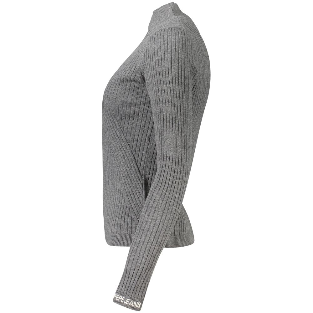 Pepe Jeans Grigio Cotton Women Sweater - ClickThatClicks 