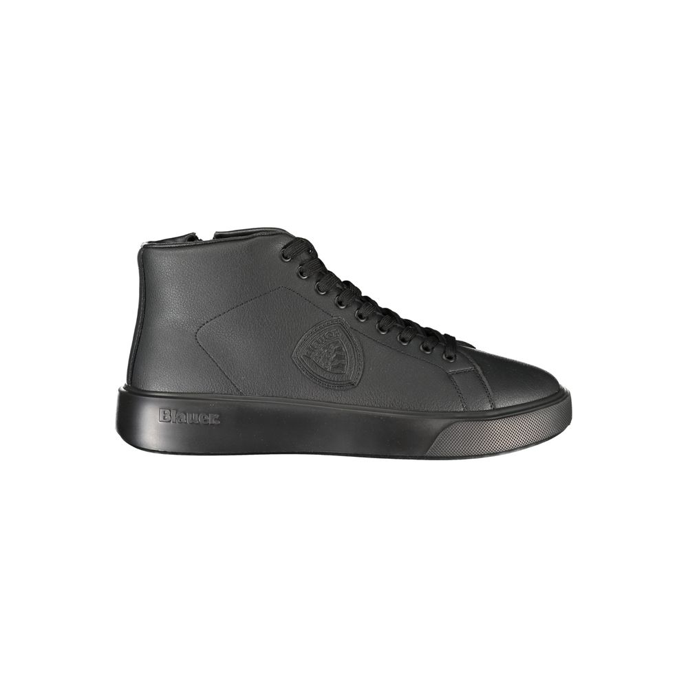 Blauer Black Leather Men Sneaker