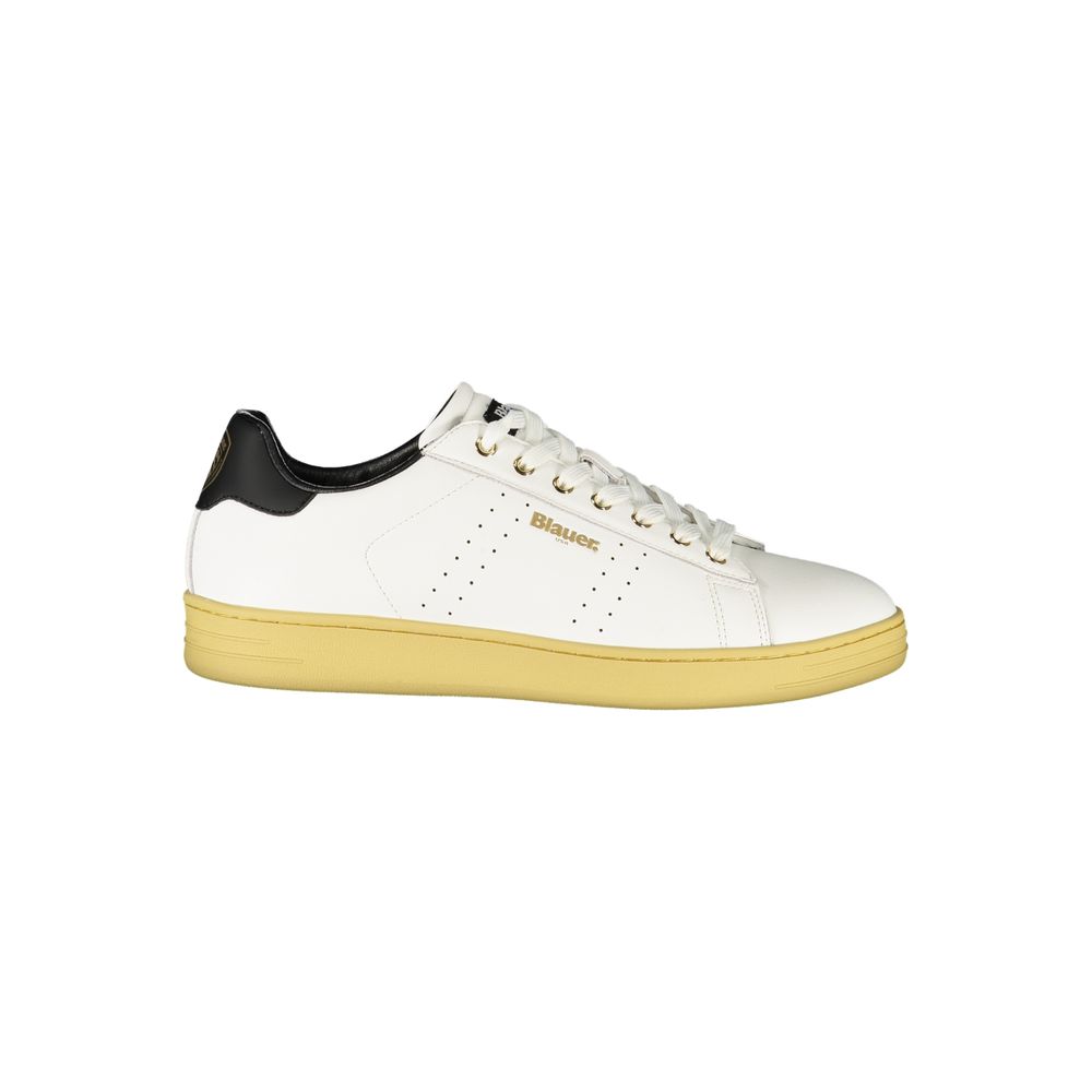 Blauer White Polyurethane Men Sneaker - ClickThatClicks 